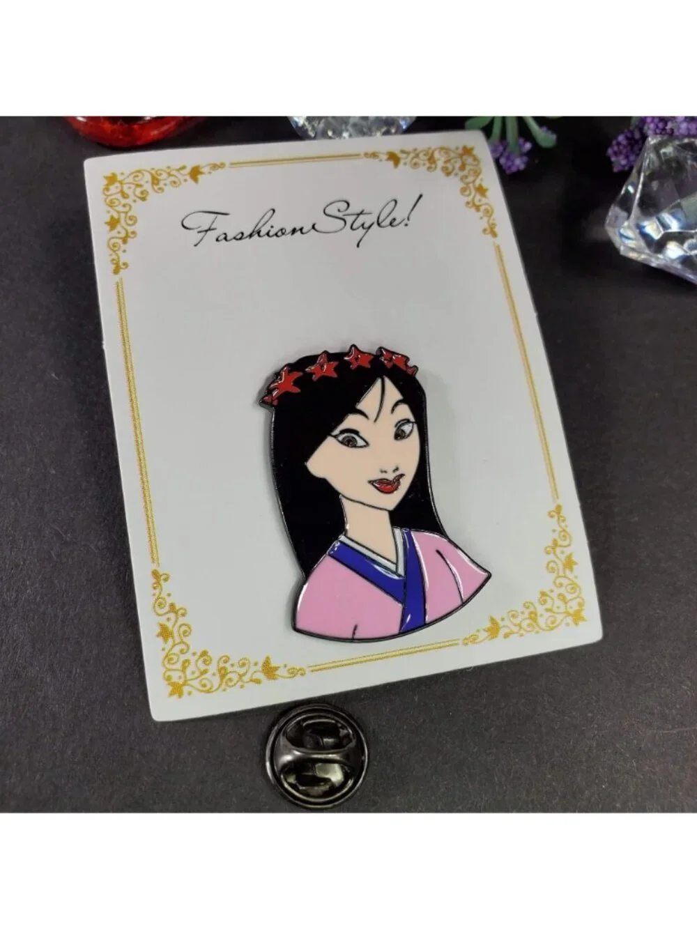 Mulan Princess Lapel Pin Warrior Brooch Enamel Badge Pin Jewelry Accessories